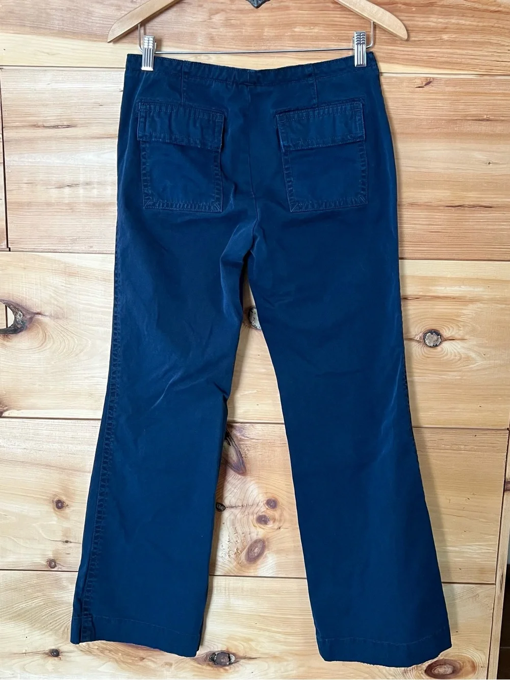 J. Crew Navy “City Fit” Drawstring Wide-Leg Cotton Pants Nautical Coastal